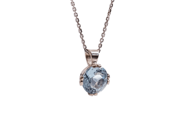 Aquamarine & 18ct White Gold Pendant - Image 6
