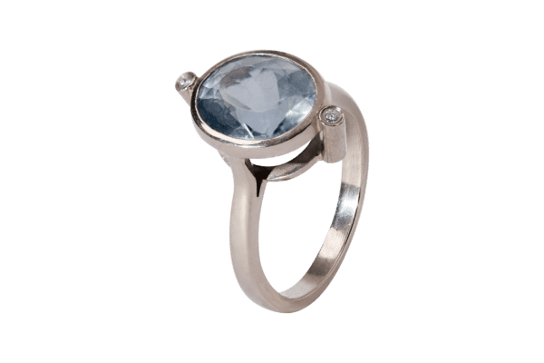 Grey Tourmaline, Diamond & 18ct White Gold Ring - Image 3