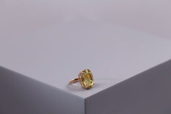 Lemon Quartz & 18ct Rose Gold Ring - Image 2