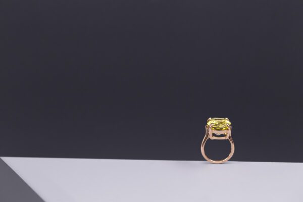 Lemon Quartz & 18ct Rose Gold Ring