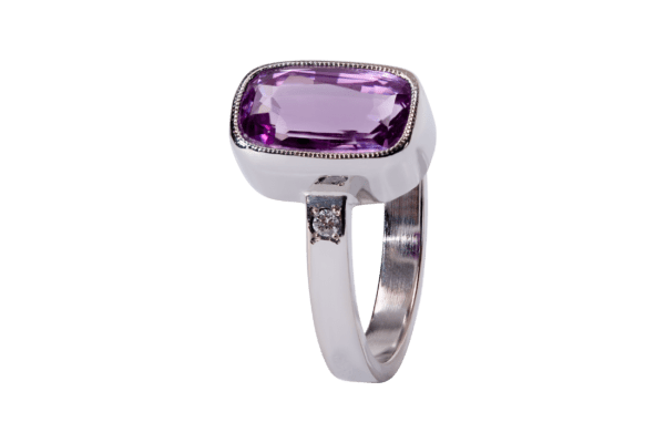 Pink Spinel, Diamond & 18ct White Gold Ring - Image 3
